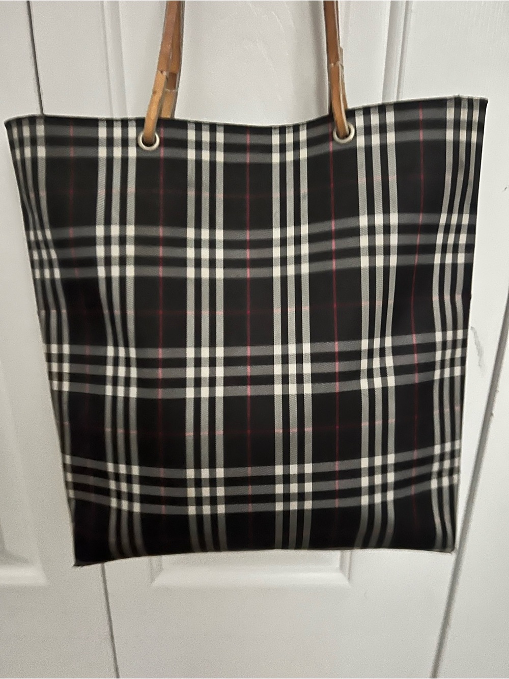 AUTHENTIC Vintage Burberry Black Nova Check Tote Bag w/ COA